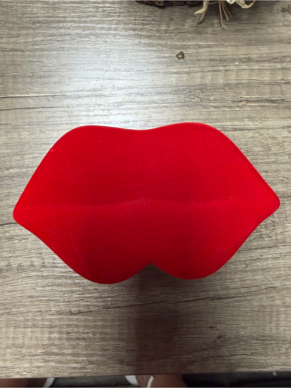 Red Lip-Shaped Velvet Makeup Case - Women Makeup